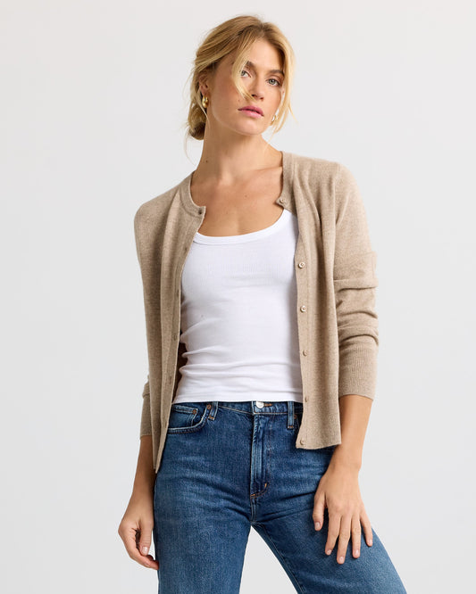 Cashmere Crewneck Cardigan