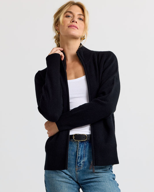 Cashmere Stand Collar Cardigan
