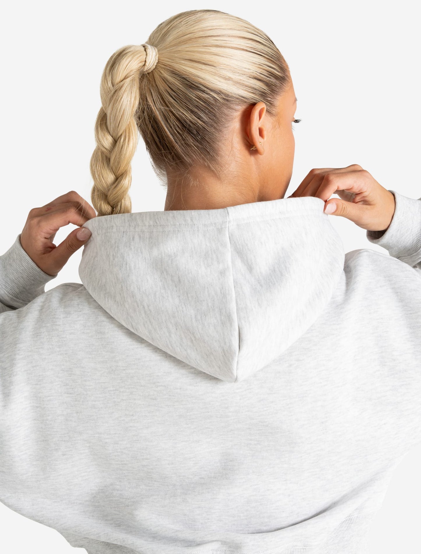 Core Crop Zip Hoodie - Grey Marl