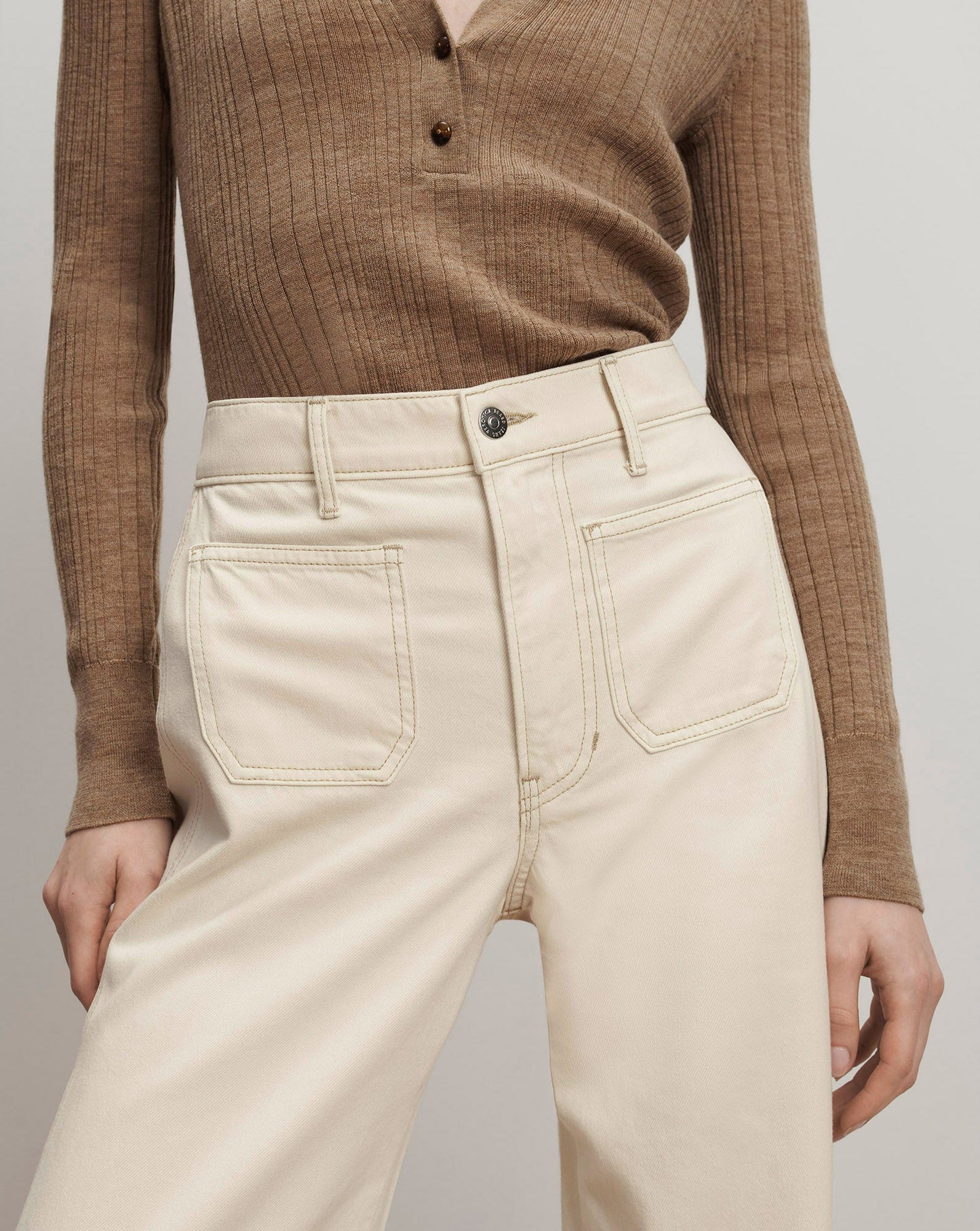 Kasey Patch-Pocket Wide-Leg Jean