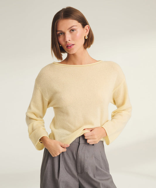 Lightweight Cashmere Relaxed Boatneck Sweater
