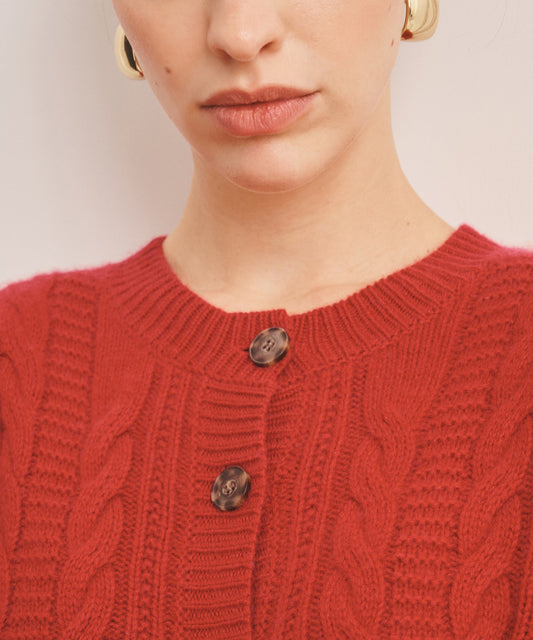 Super Luxe Cashmino Cable Cardigan