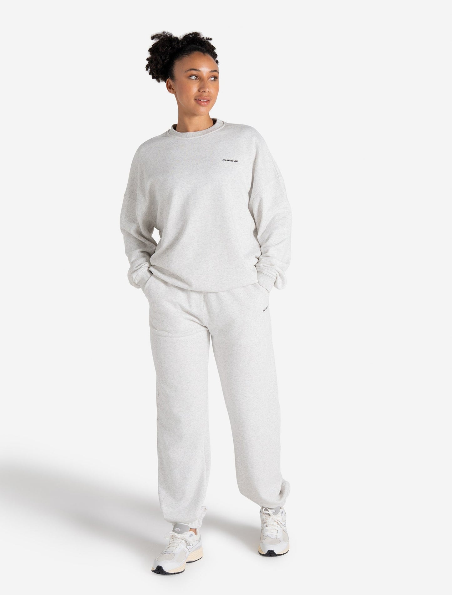 Oversized Sweatshirt - Light Melange Grey