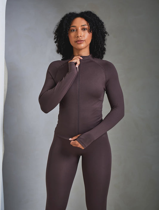 Sculpt Seamless Zip Jacket - Mocha