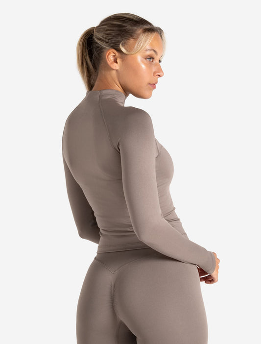 Sculpt Seamless Zip Jacket - Taupe