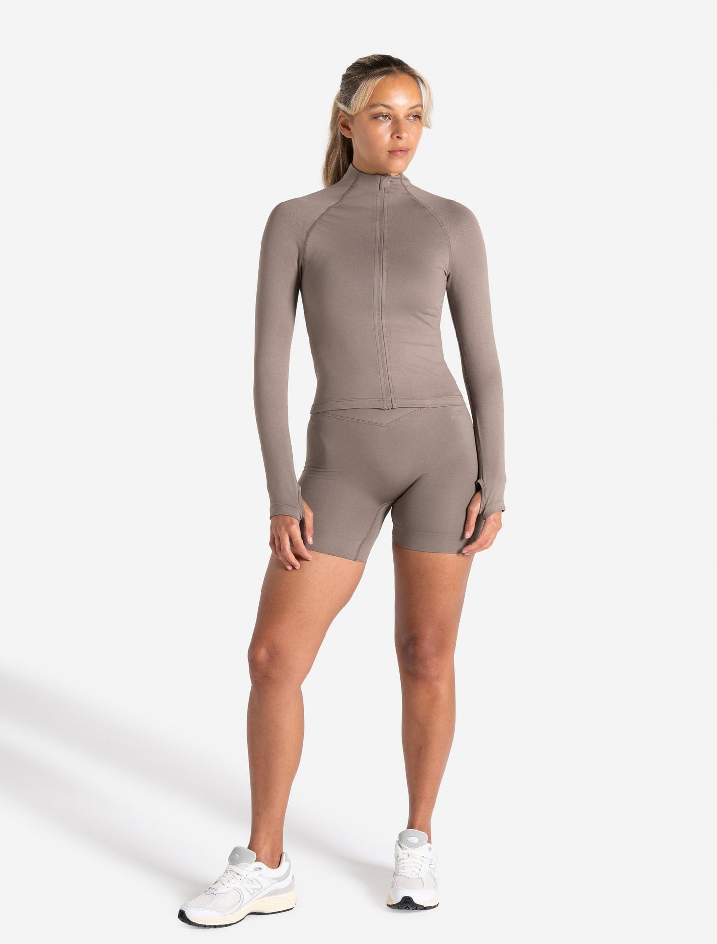 Sculpt Seamless Zip Jacket - Taupe