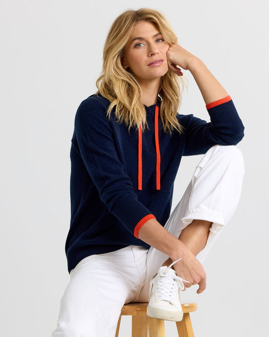 Cashmere Contrast Hoodie