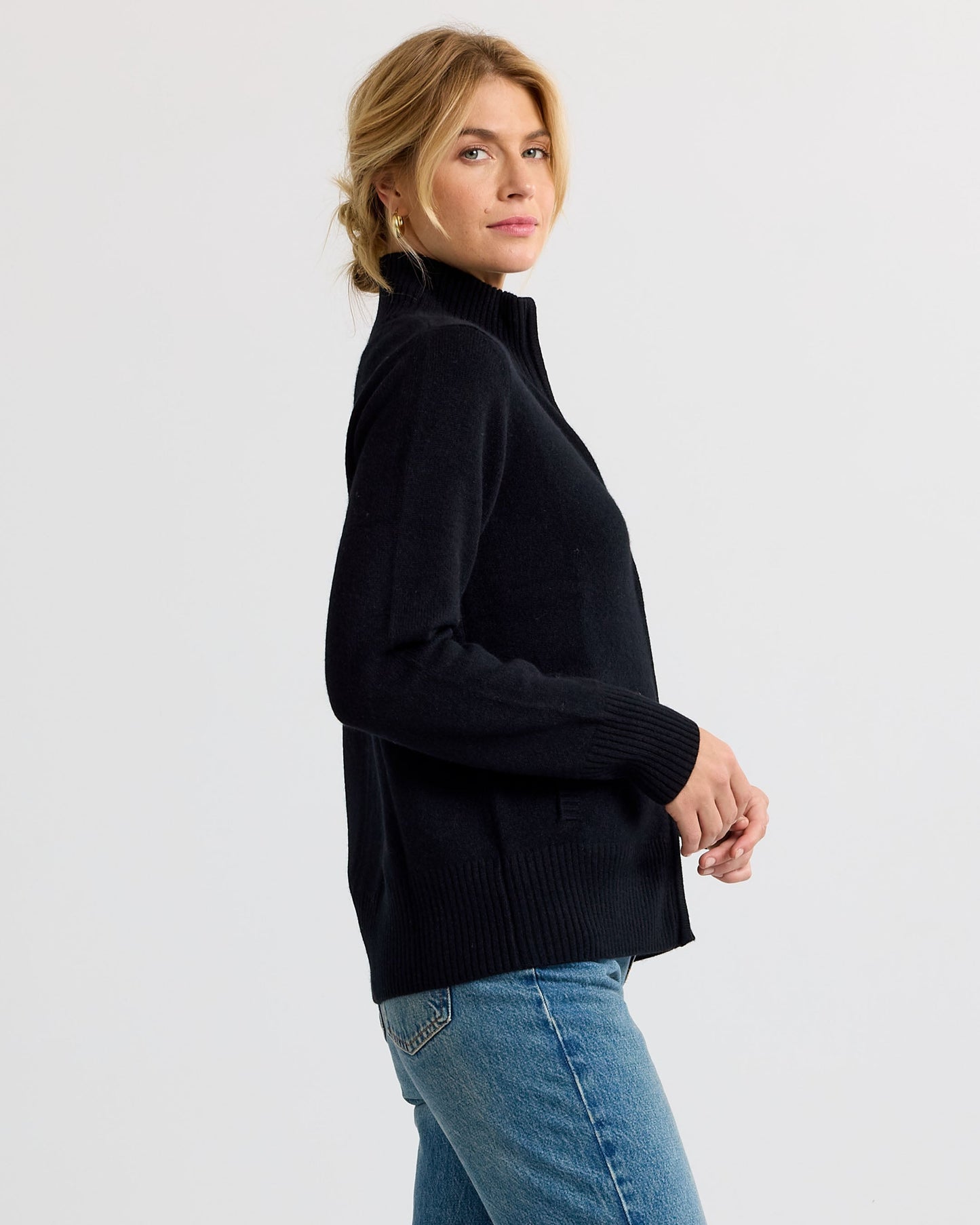Cashmere Stand Collar Cardigan