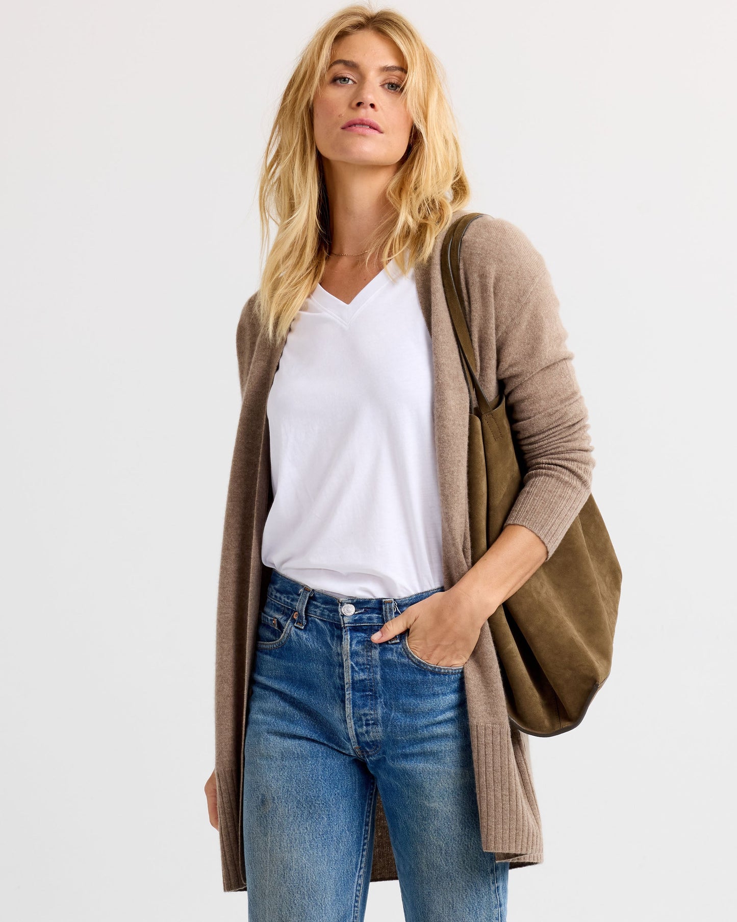 Long Cashmere Cardigan