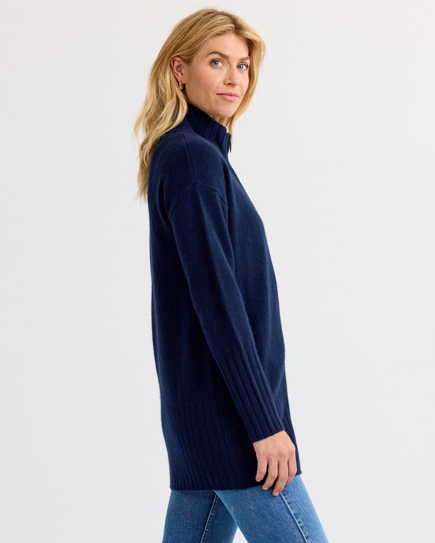 Cashmere Zip Up Cardigan