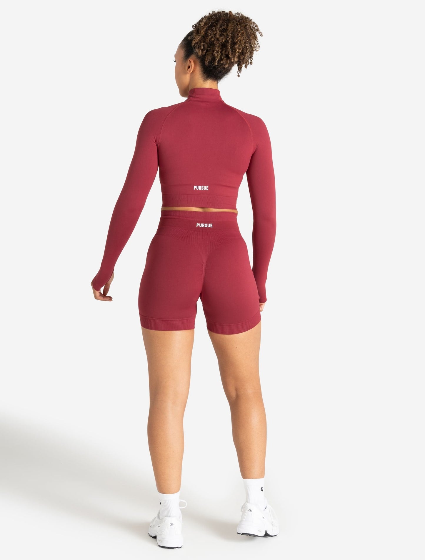 Scrunch Seamless Crop 1/2 Zip - Raspberry