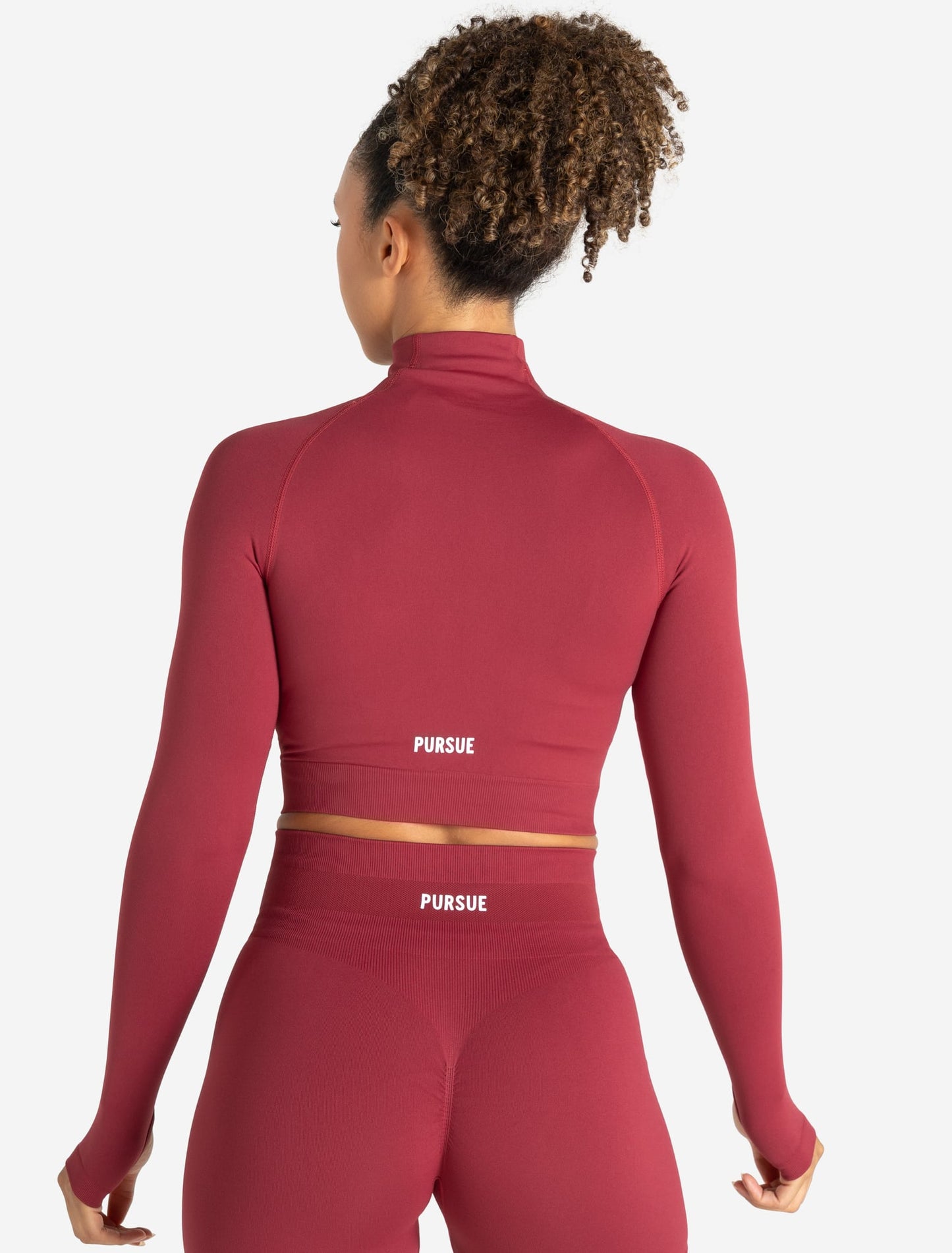 Scrunch Seamless Crop 1/2 Zip - Raspberry