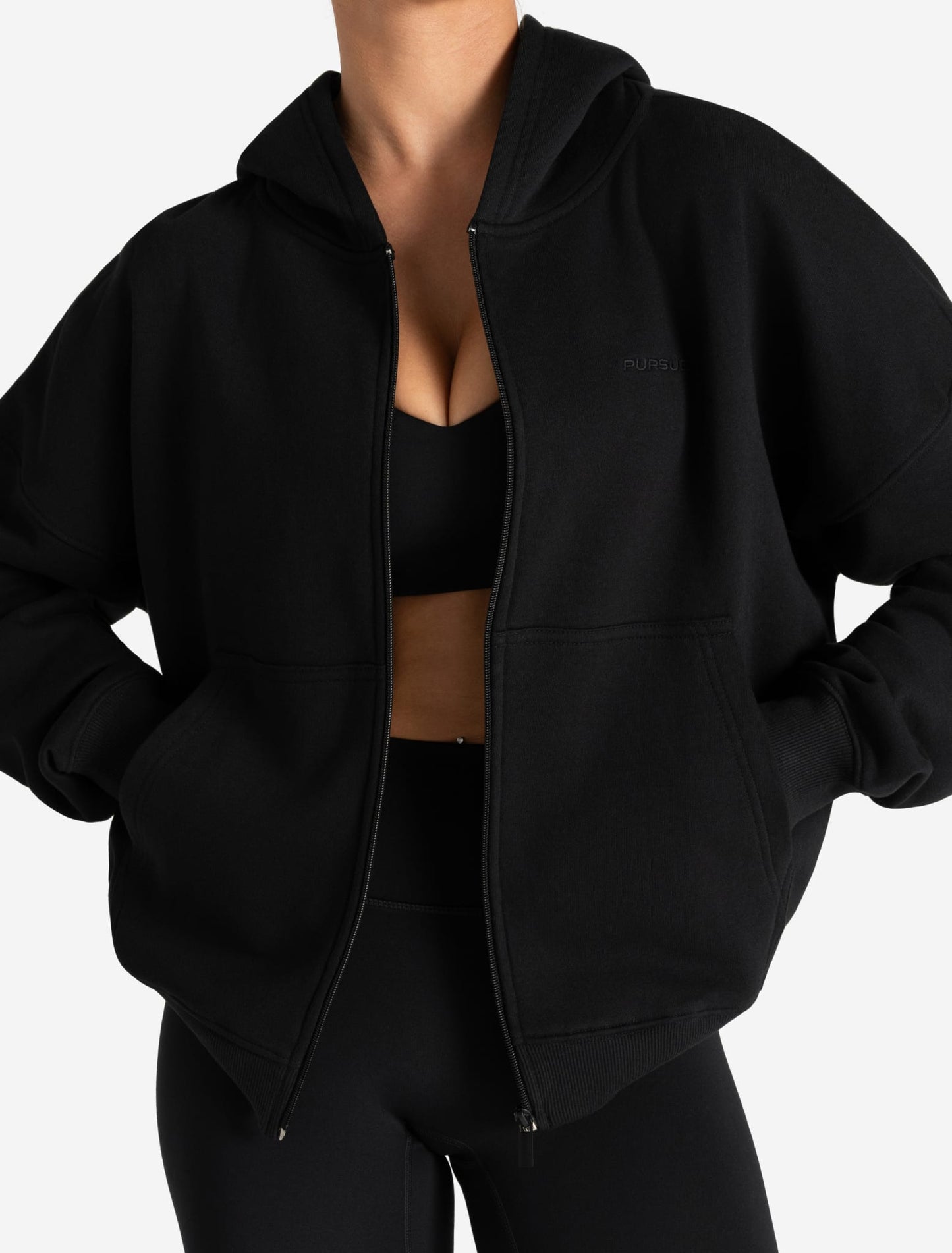 Core Zip Hoodie - Black