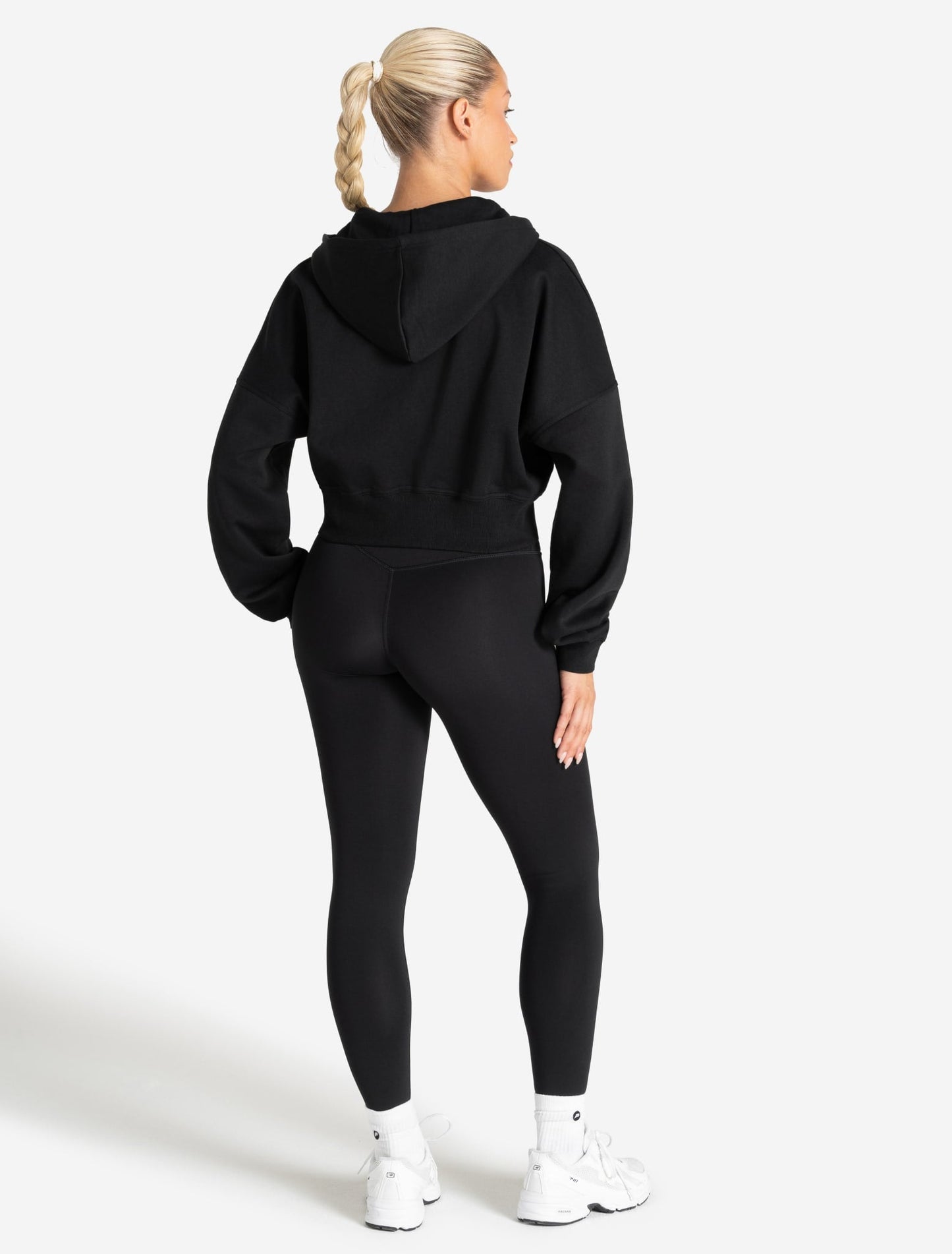 Core Crop Zip Hoodie - Black