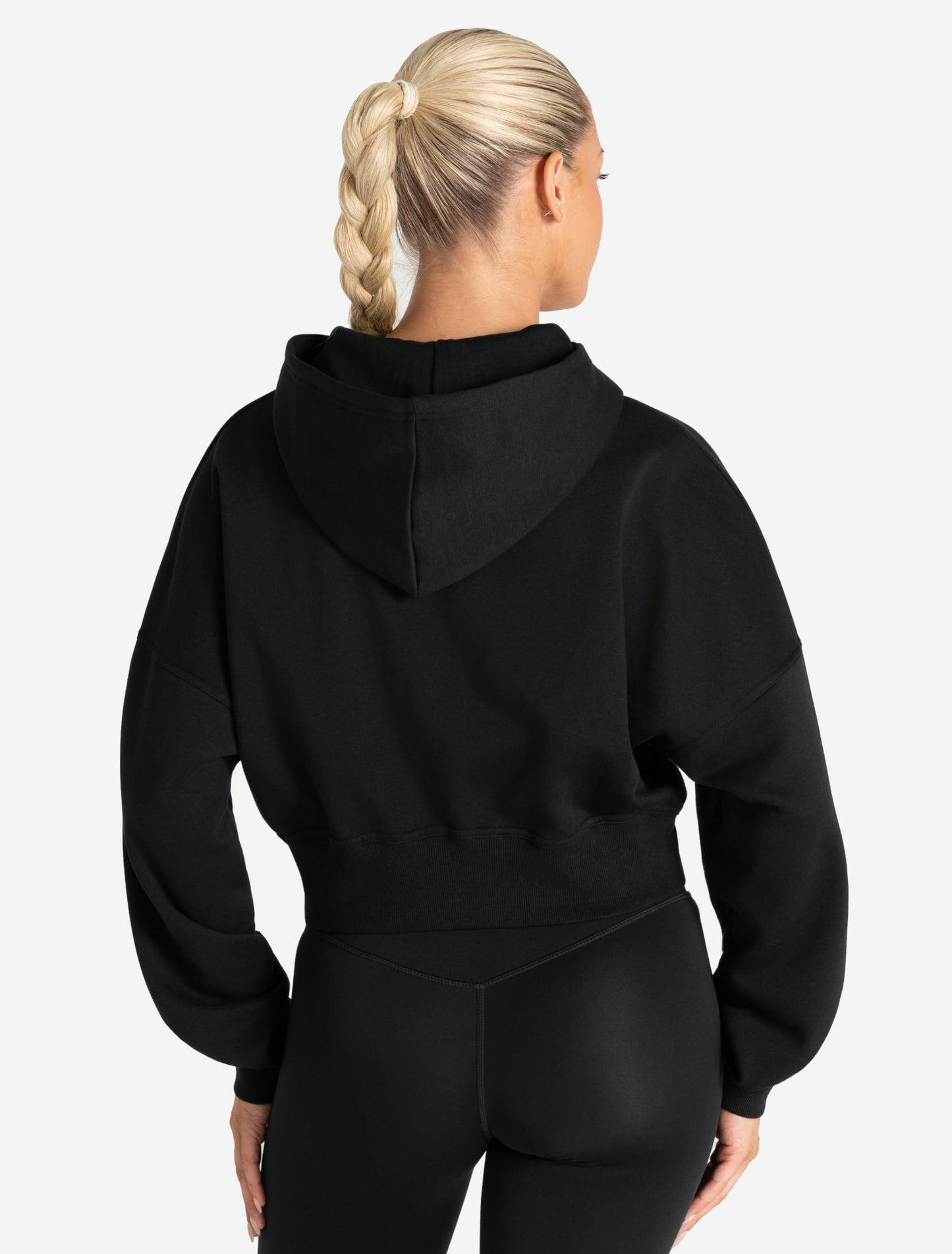 Core Crop Zip Hoodie - Black