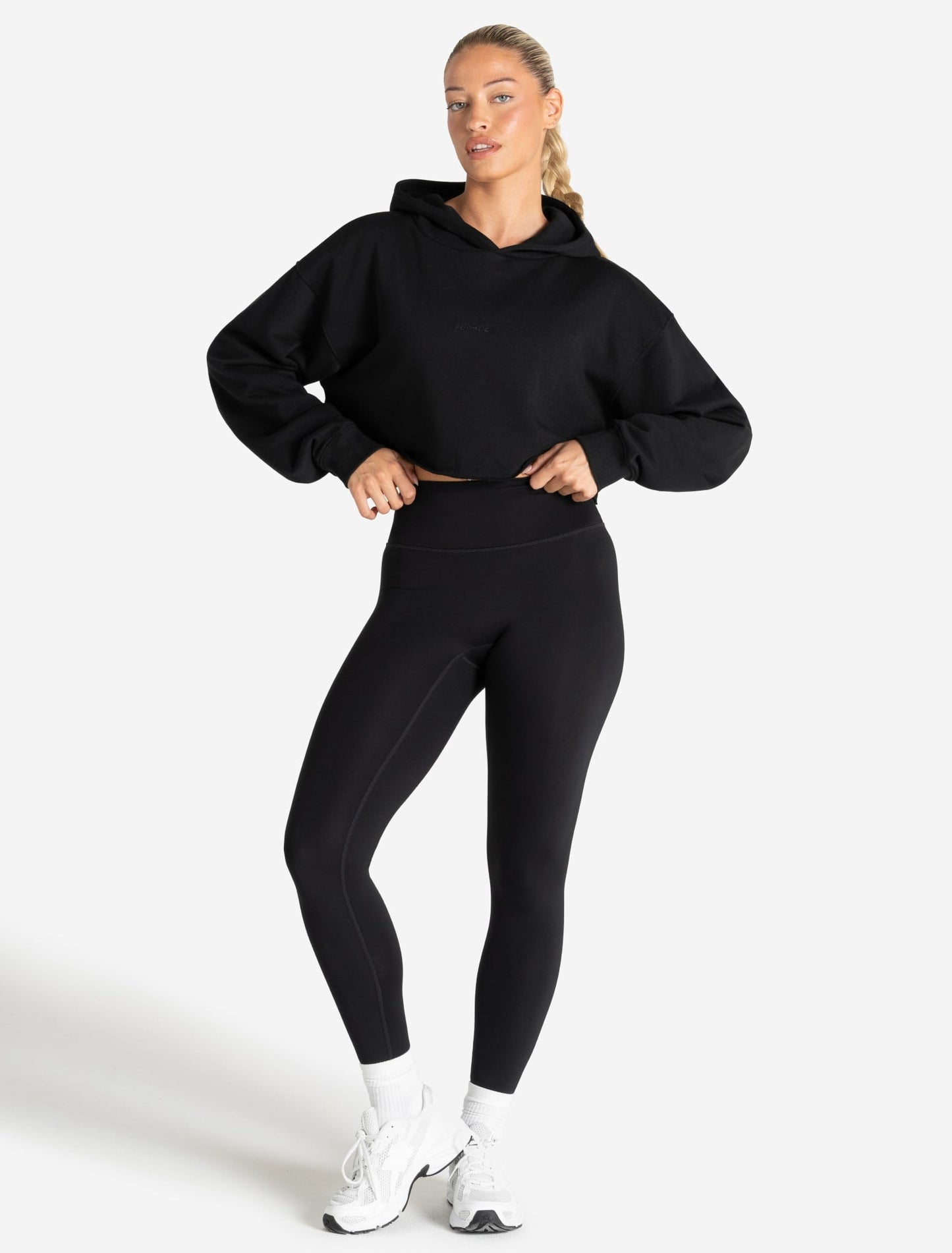 Core Crop Hoodie - Black