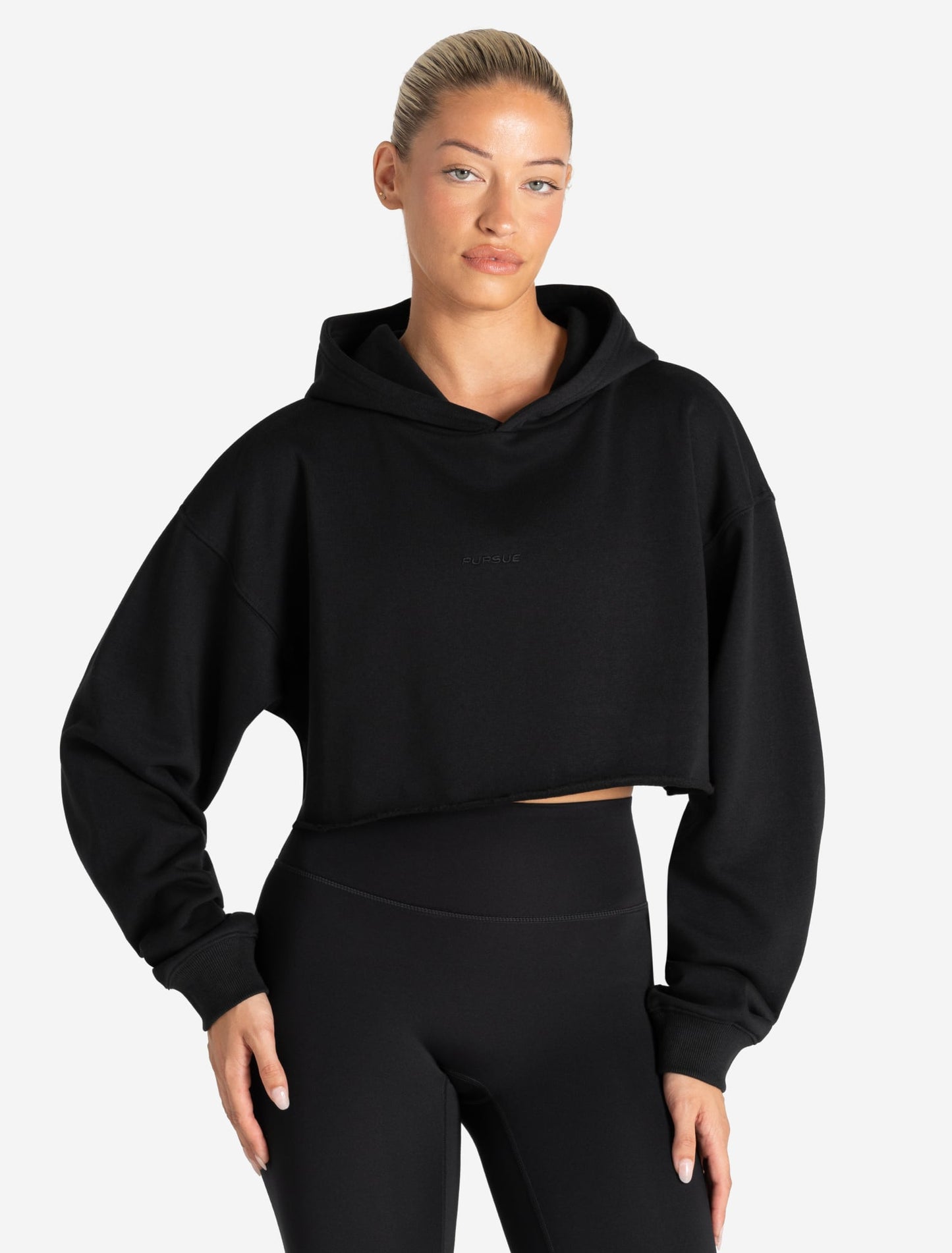 Core Crop Hoodie - Black