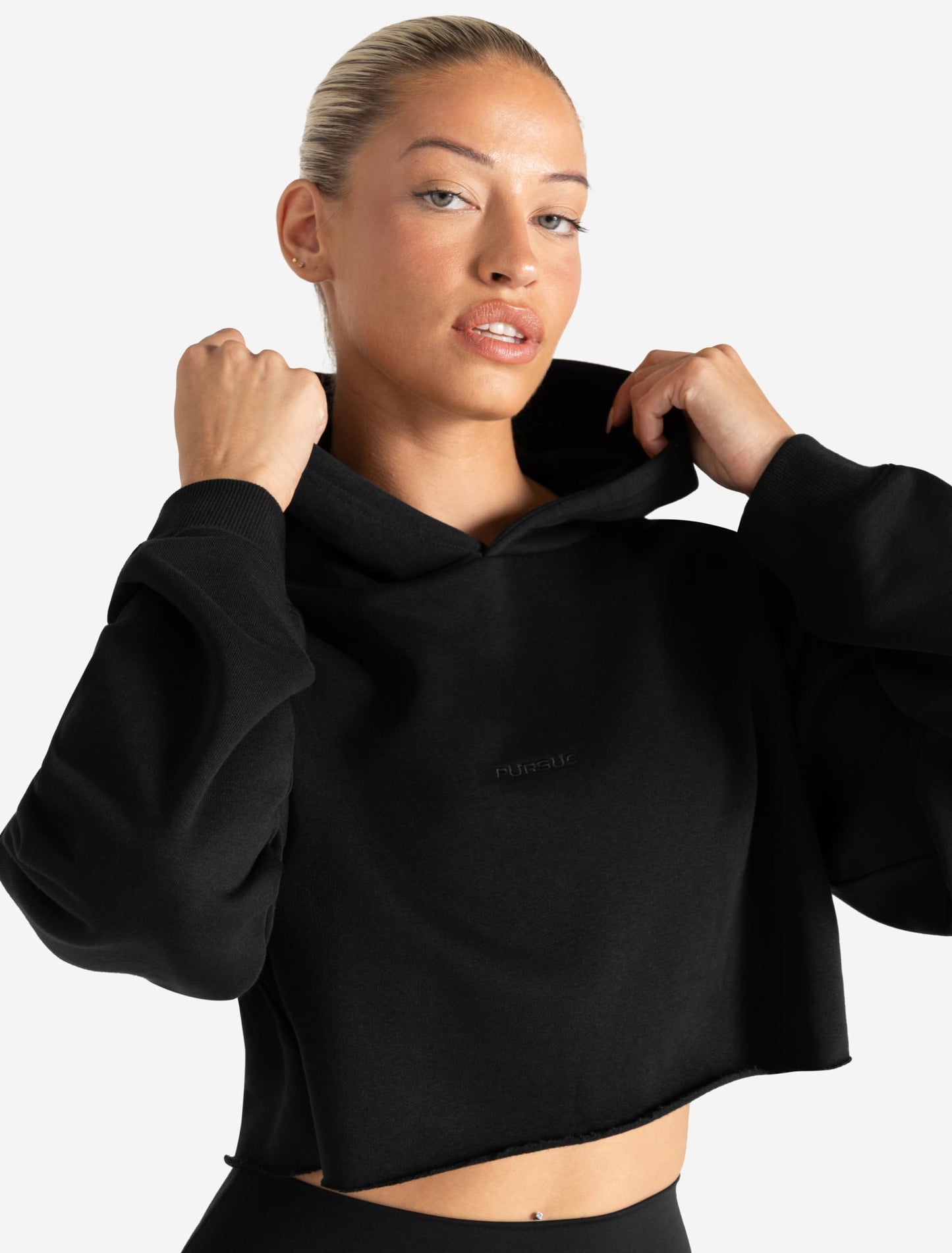Core Crop Hoodie - Black