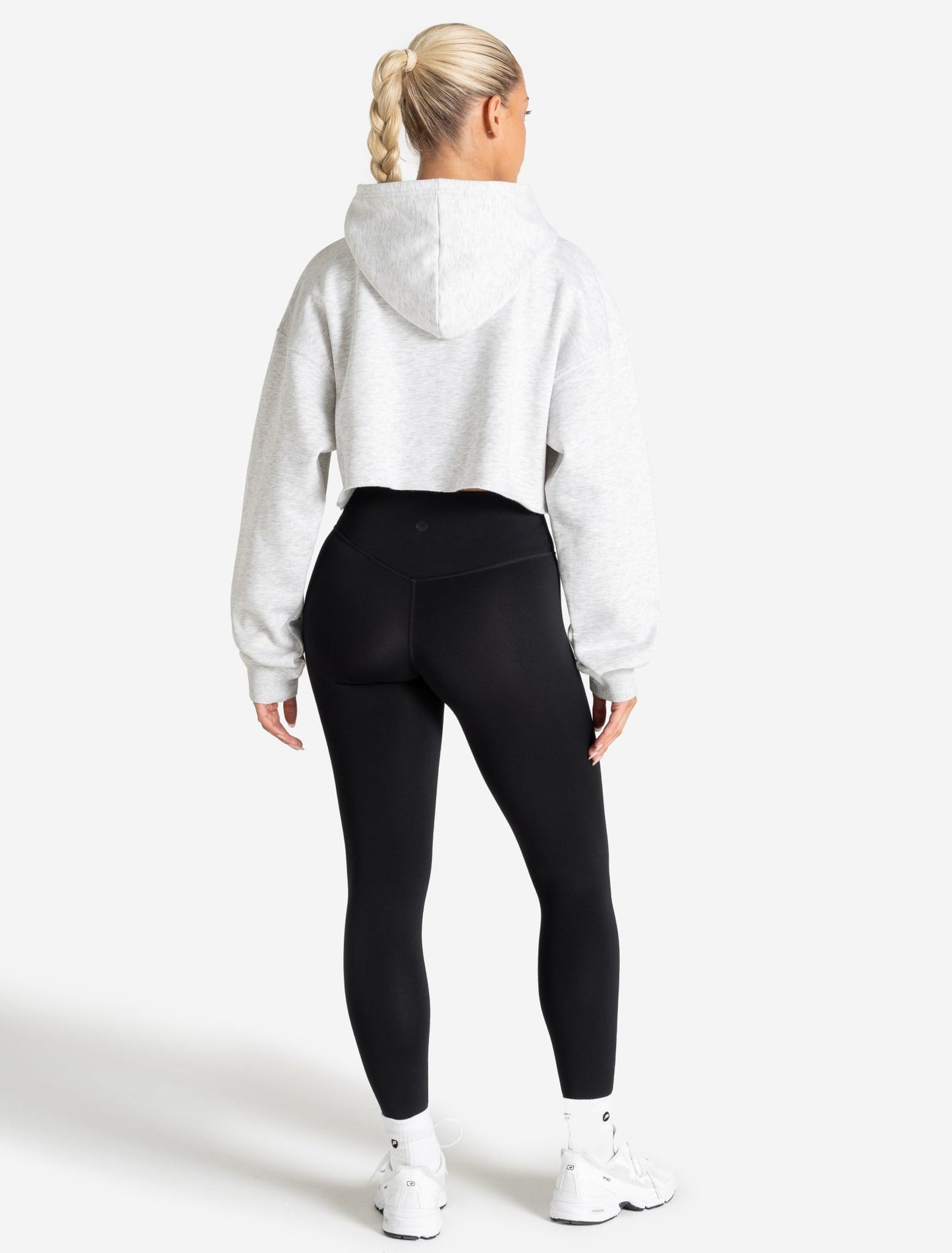 Core Crop Hoodie - Grey Marl