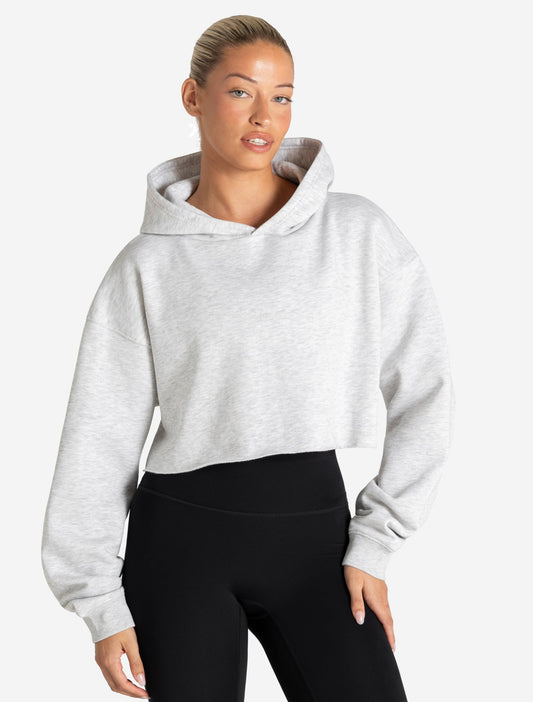 Core Crop Hoodie - Grey Marl