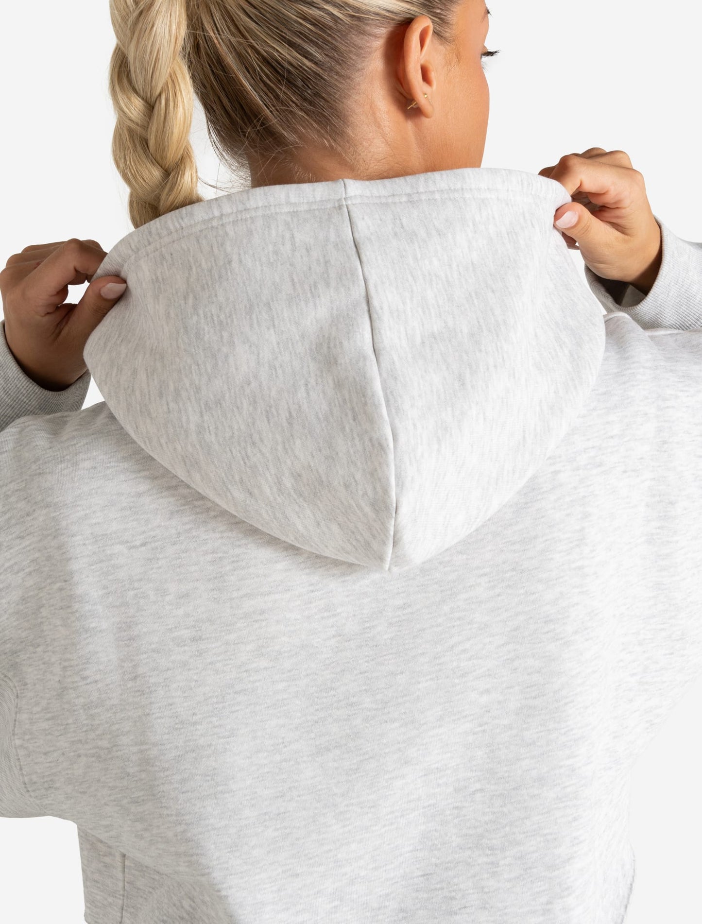 Core Crop Hoodie - Grey Marl