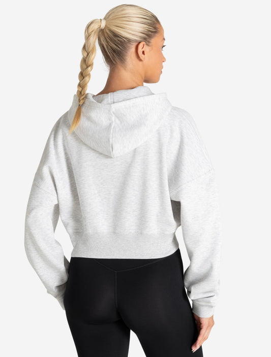 Core Crop Zip Hoodie - Grey Marl