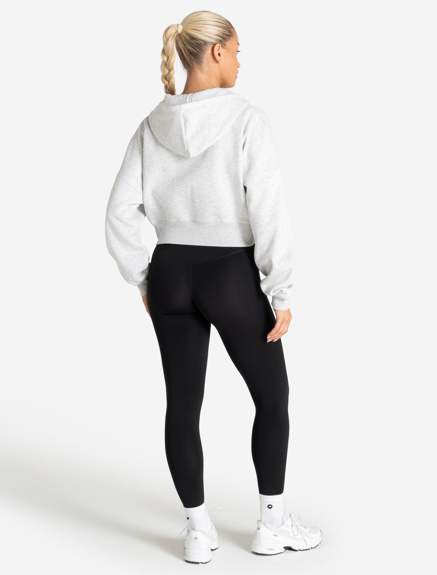 Core Crop Zip Hoodie - Grey Marl