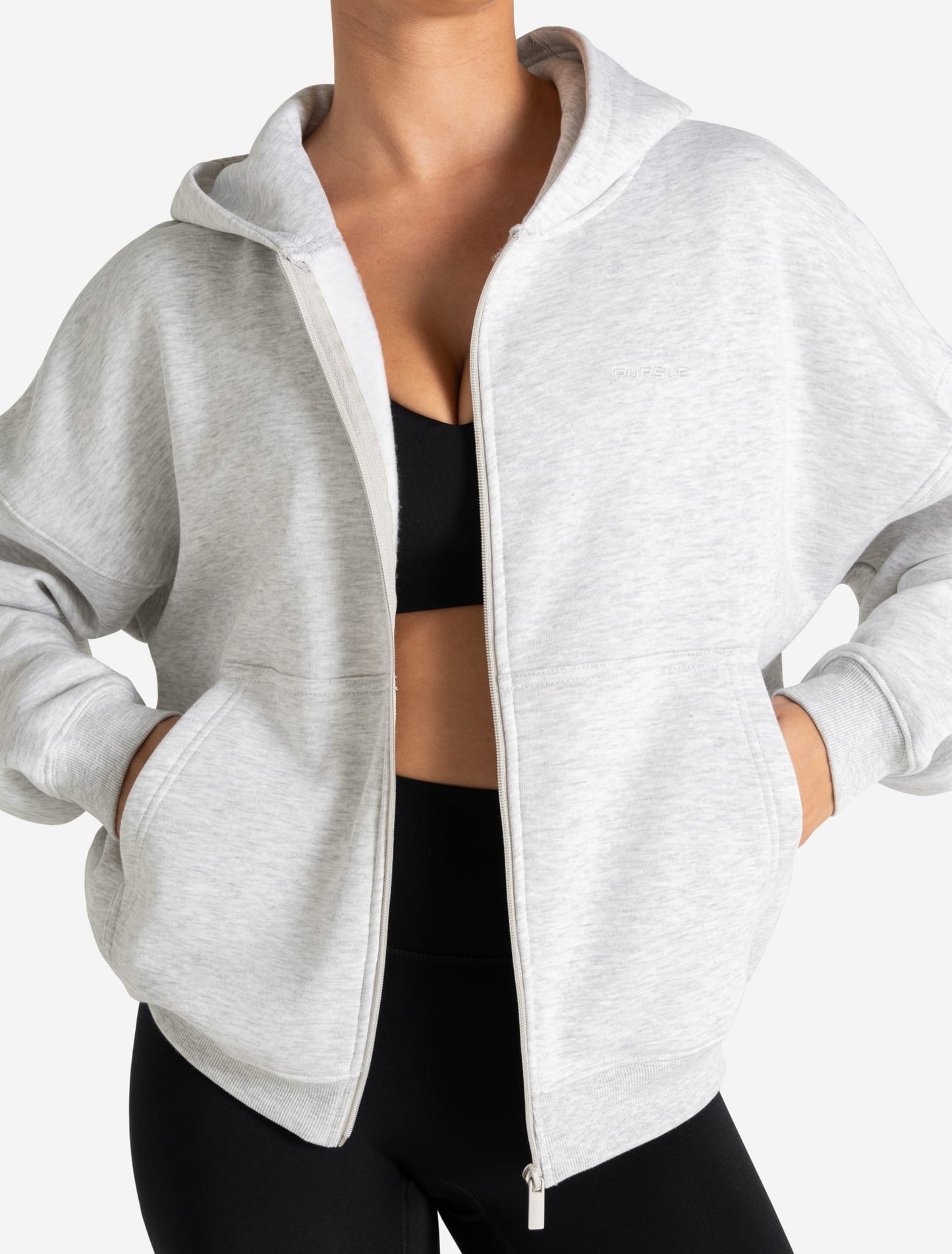 Core Zip Hoodie - Grey Marl