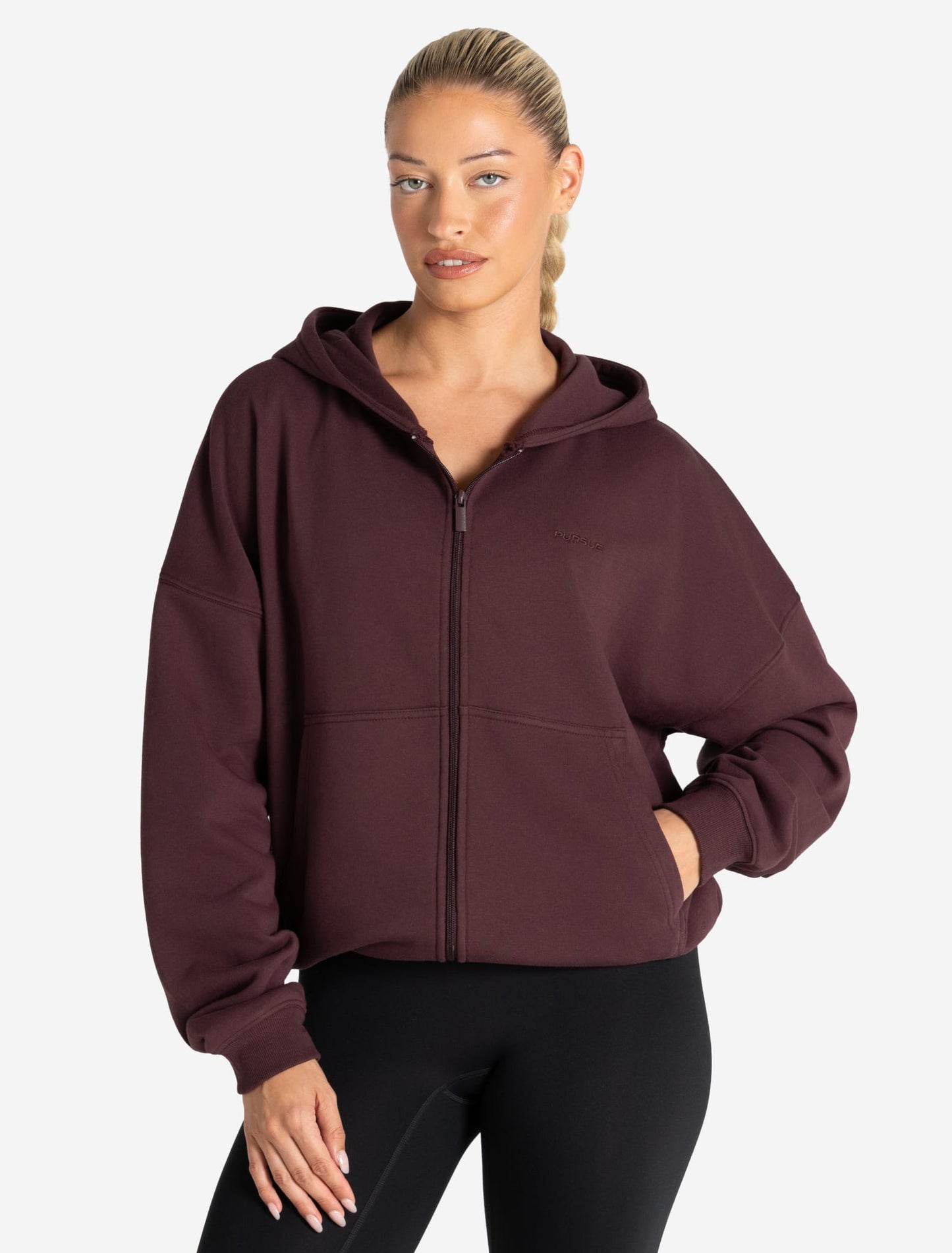 Core Zip Hoodie - Cherry