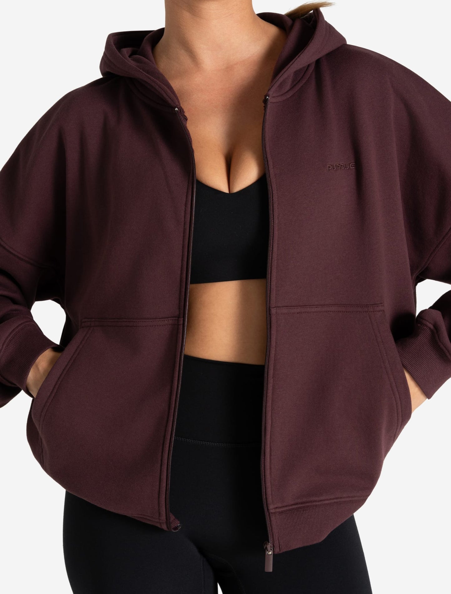 Core Zip Hoodie - Cherry