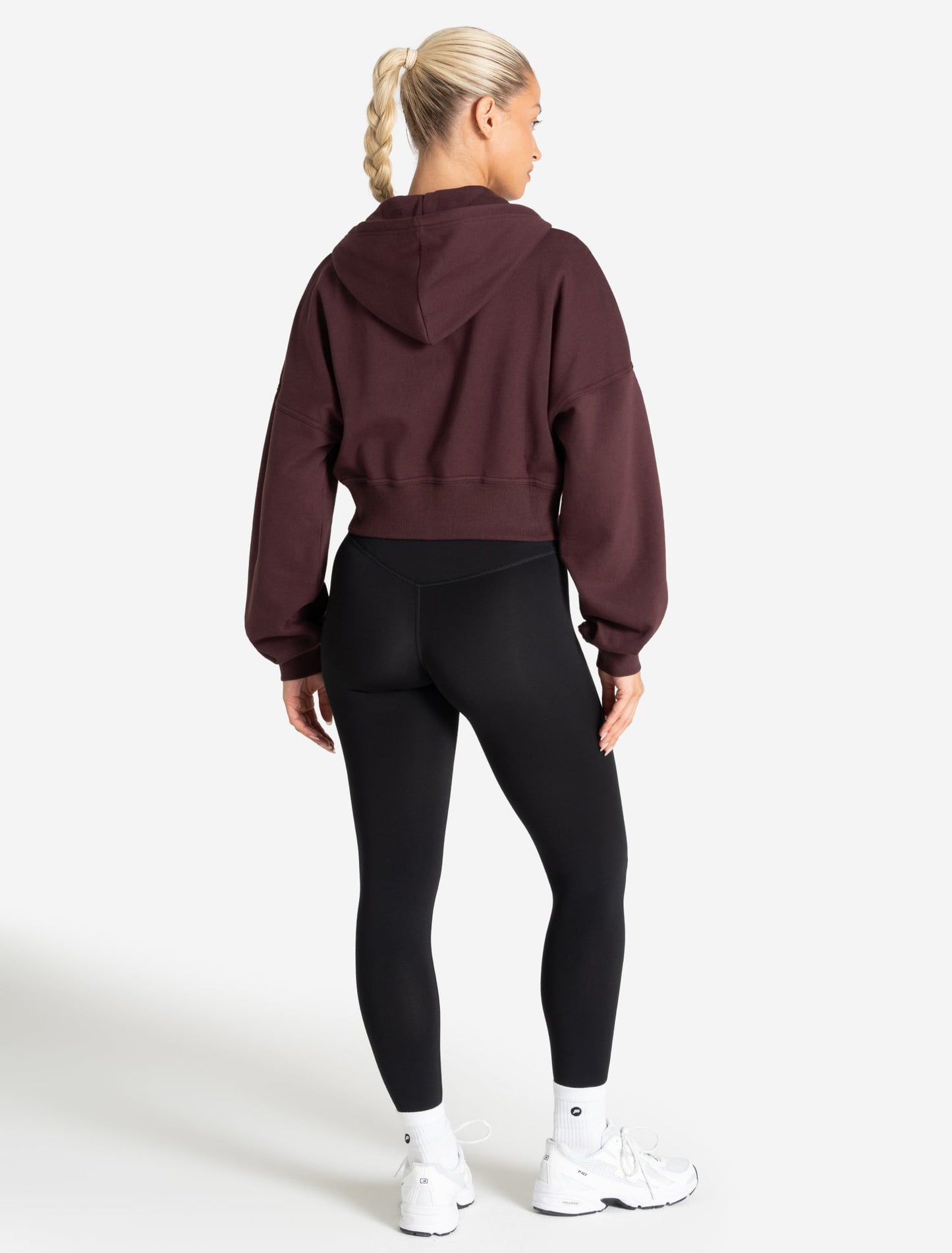 Core Crop Zip Hoodie - Cherry