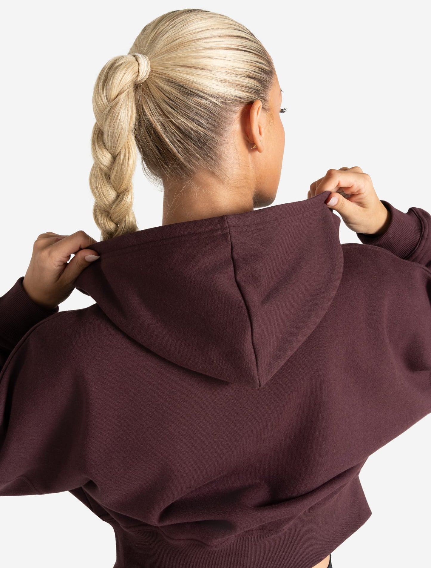 Core Crop Zip Hoodie - Cherry