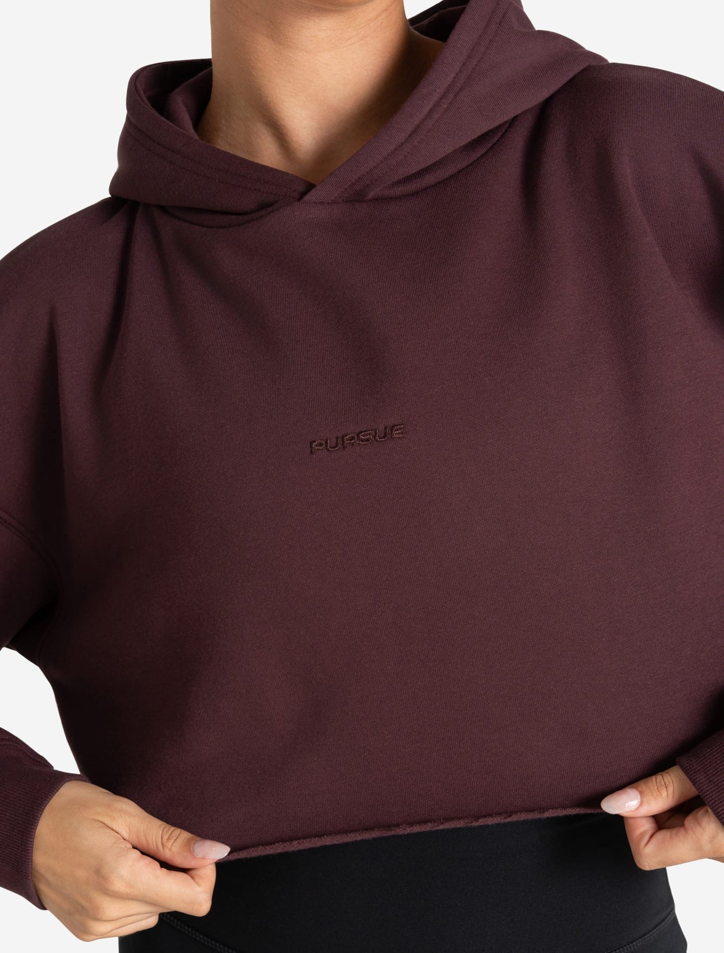 Core Crop Hoodie - Cherry