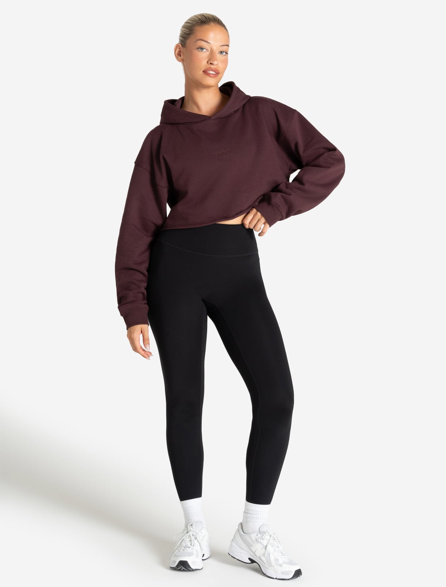 Core Crop Hoodie - Cherry