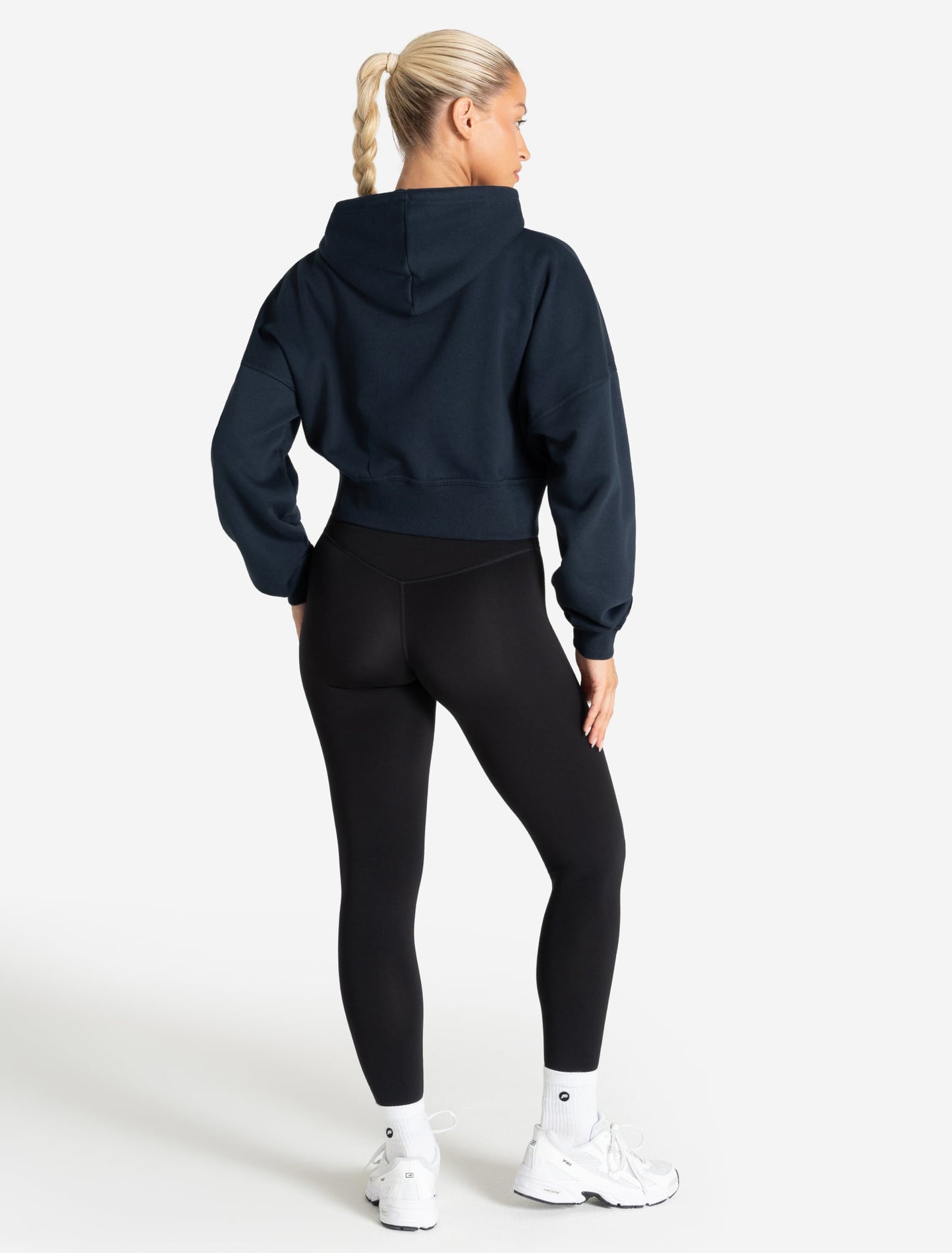 Core Crop Zip Hoodie - Navy