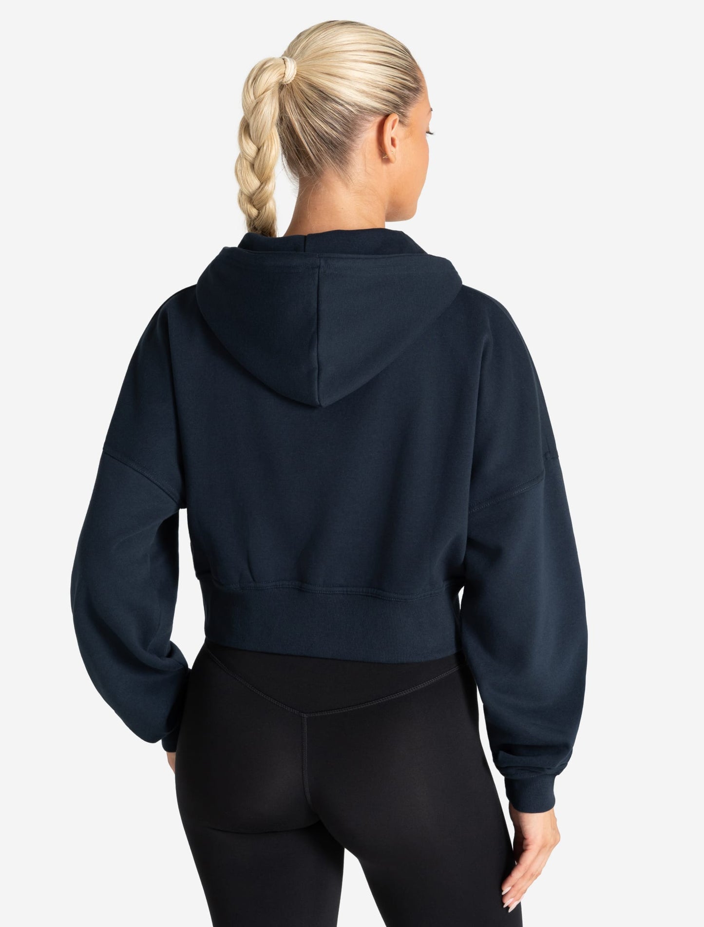 Core Crop Zip Hoodie - Navy