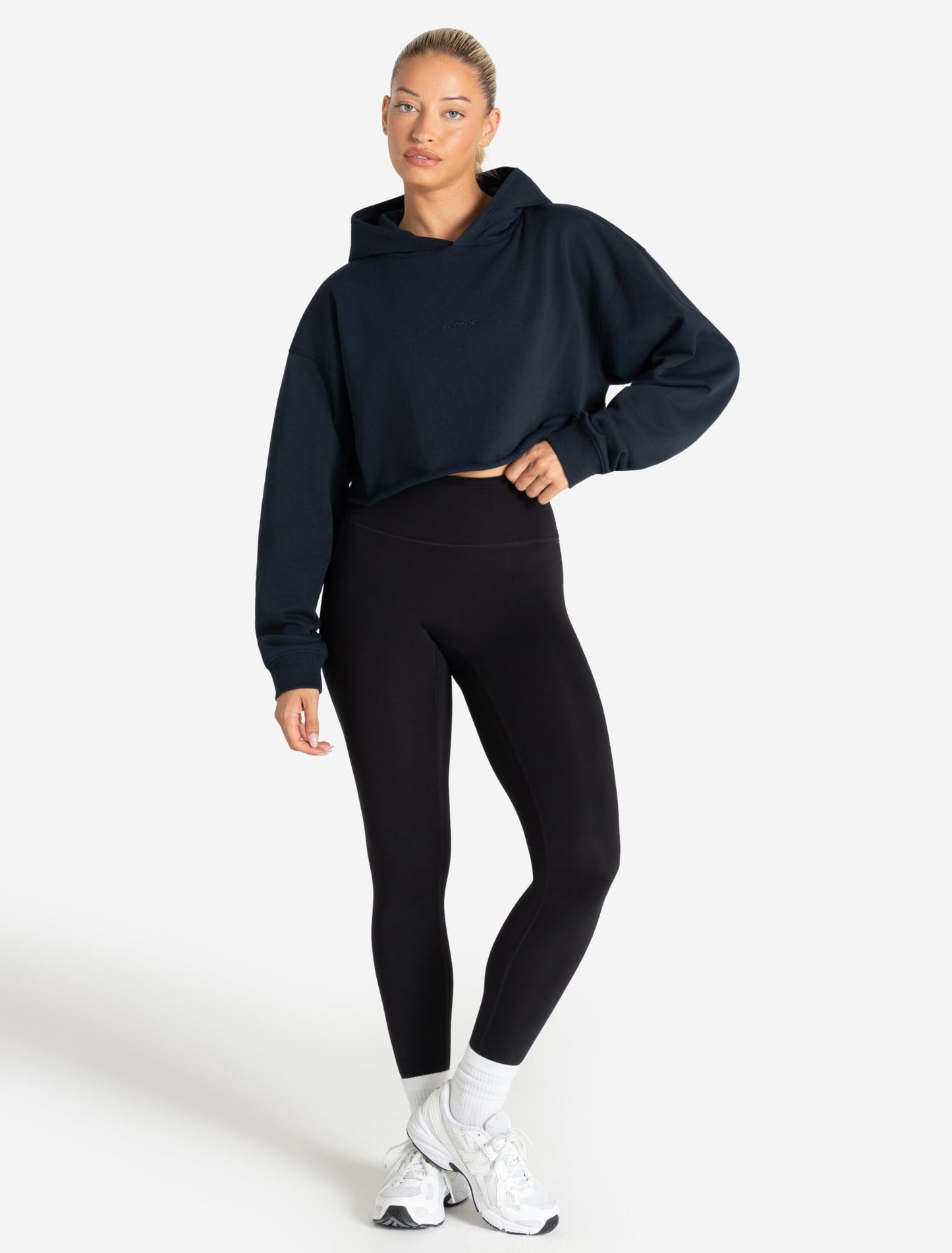 Core Crop Hoodie - Navy