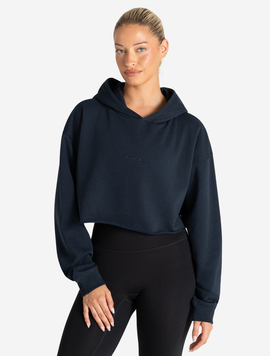 Core Crop Hoodie - Navy