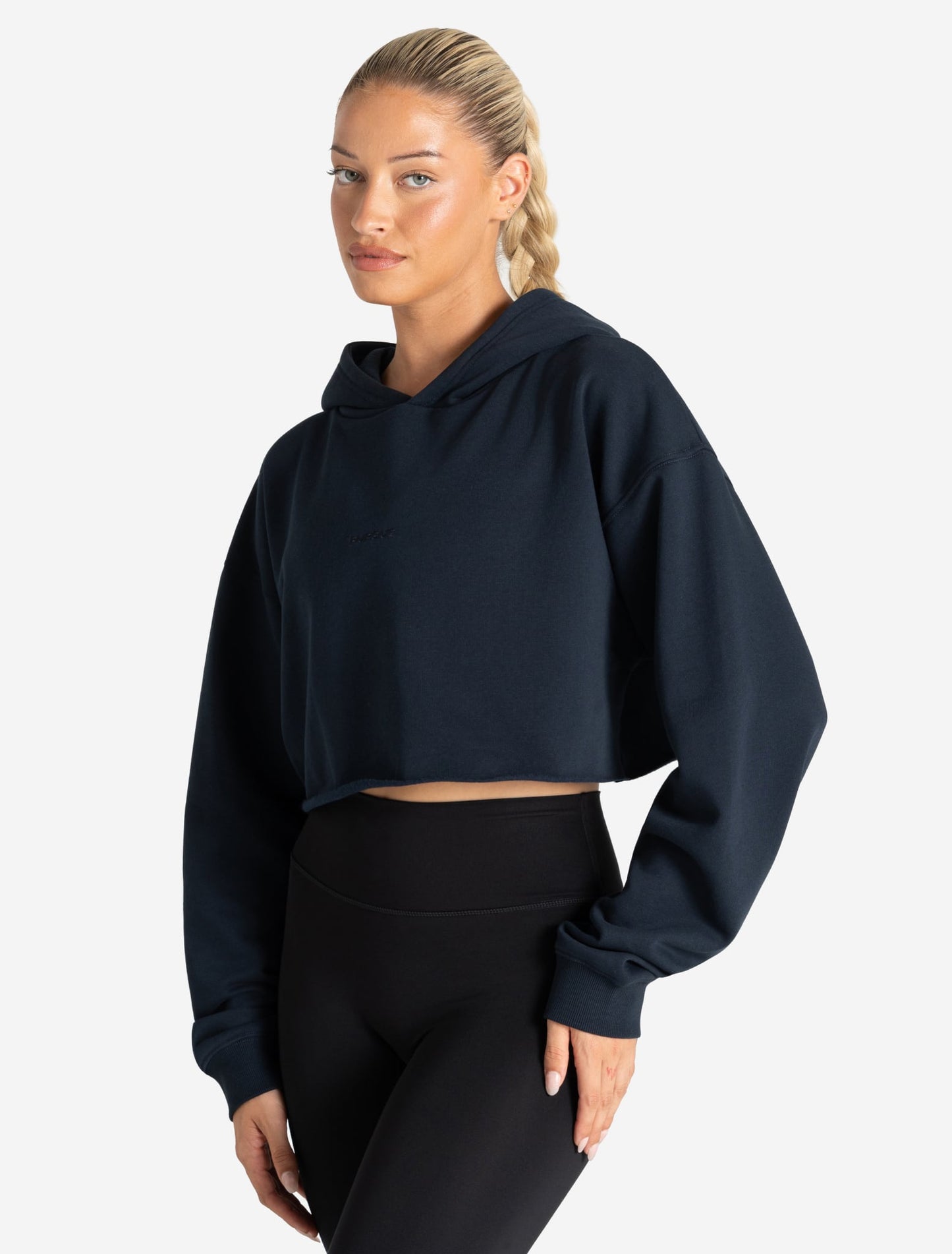 Core Crop Hoodie - Navy