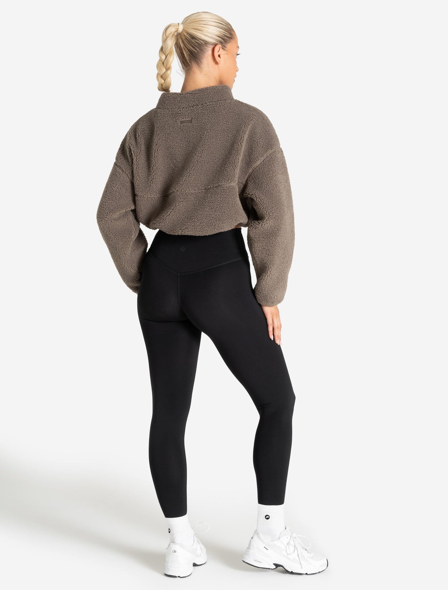 Borg Fleece Crop Jacket - Mole