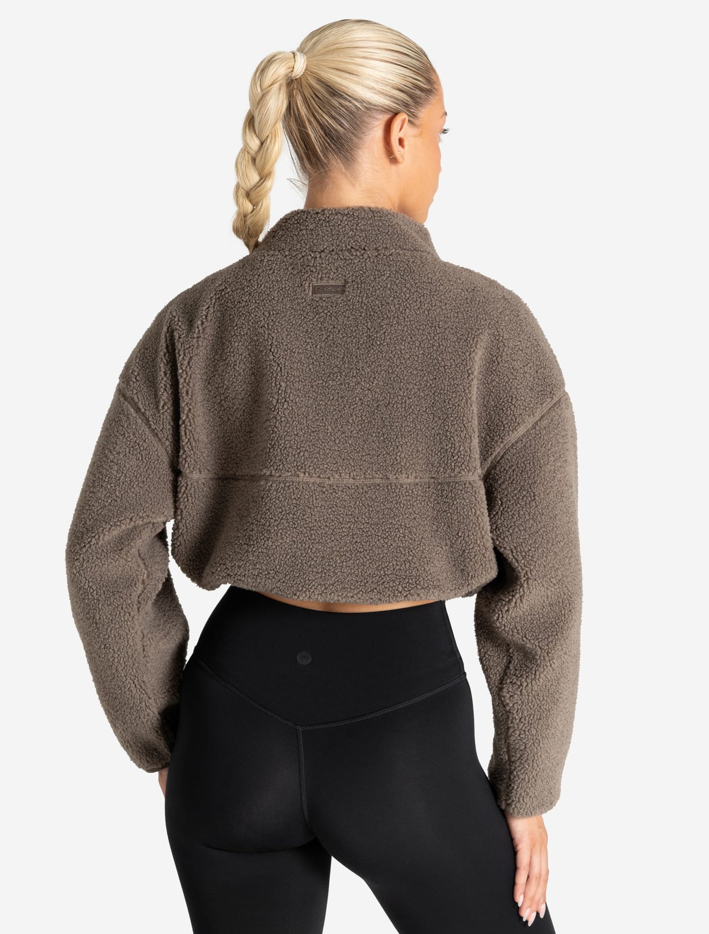 Borg Fleece Crop Jacket - Mole