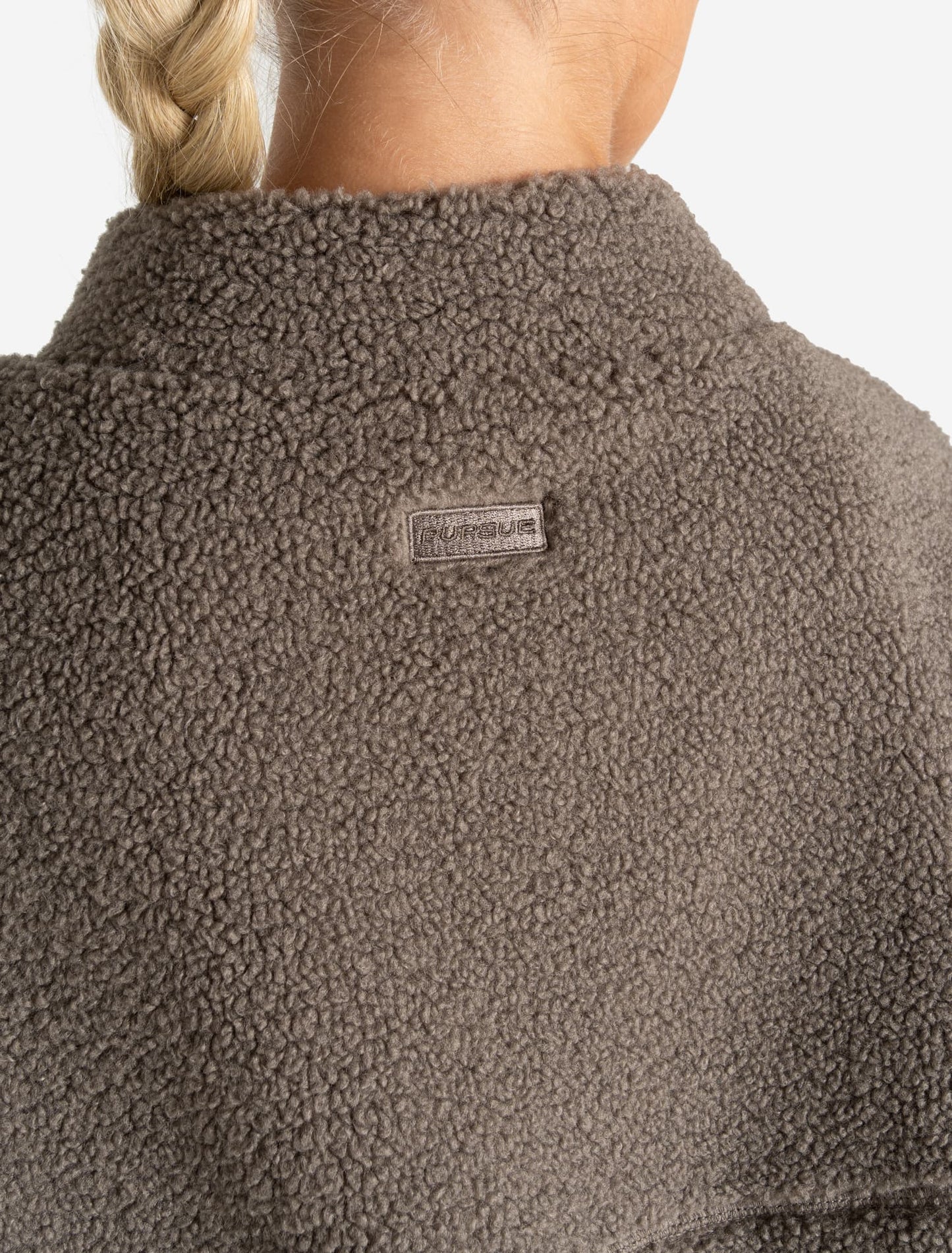 Borg Fleece Crop Jacket - Mole