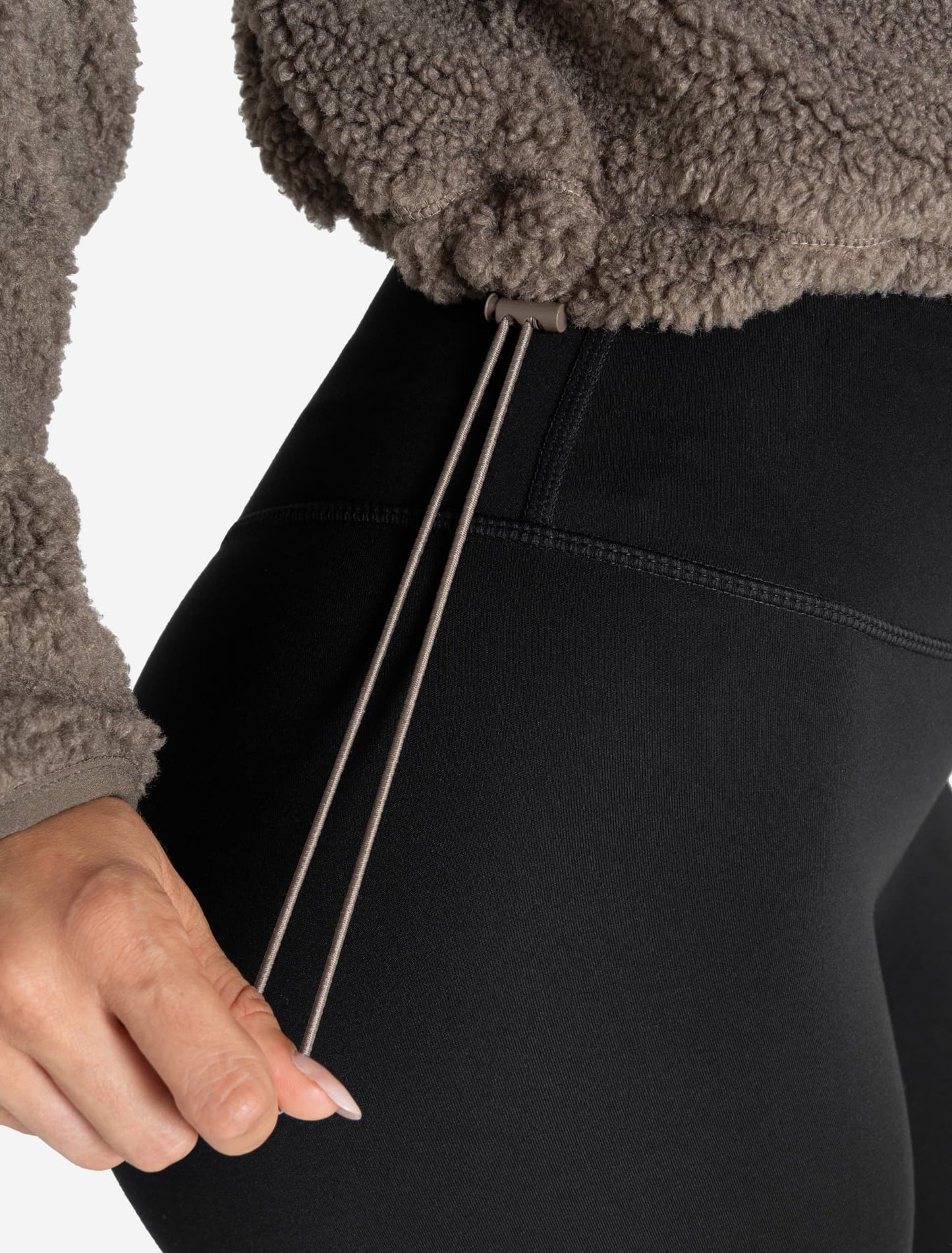 Borg Fleece Crop Jacket - Mole