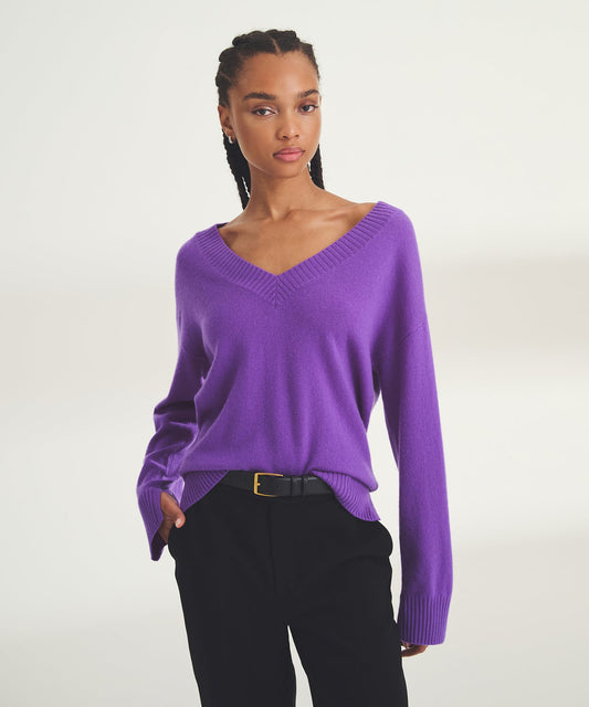 Signature Cashmere Wide Sleeve V-Neck Sweater