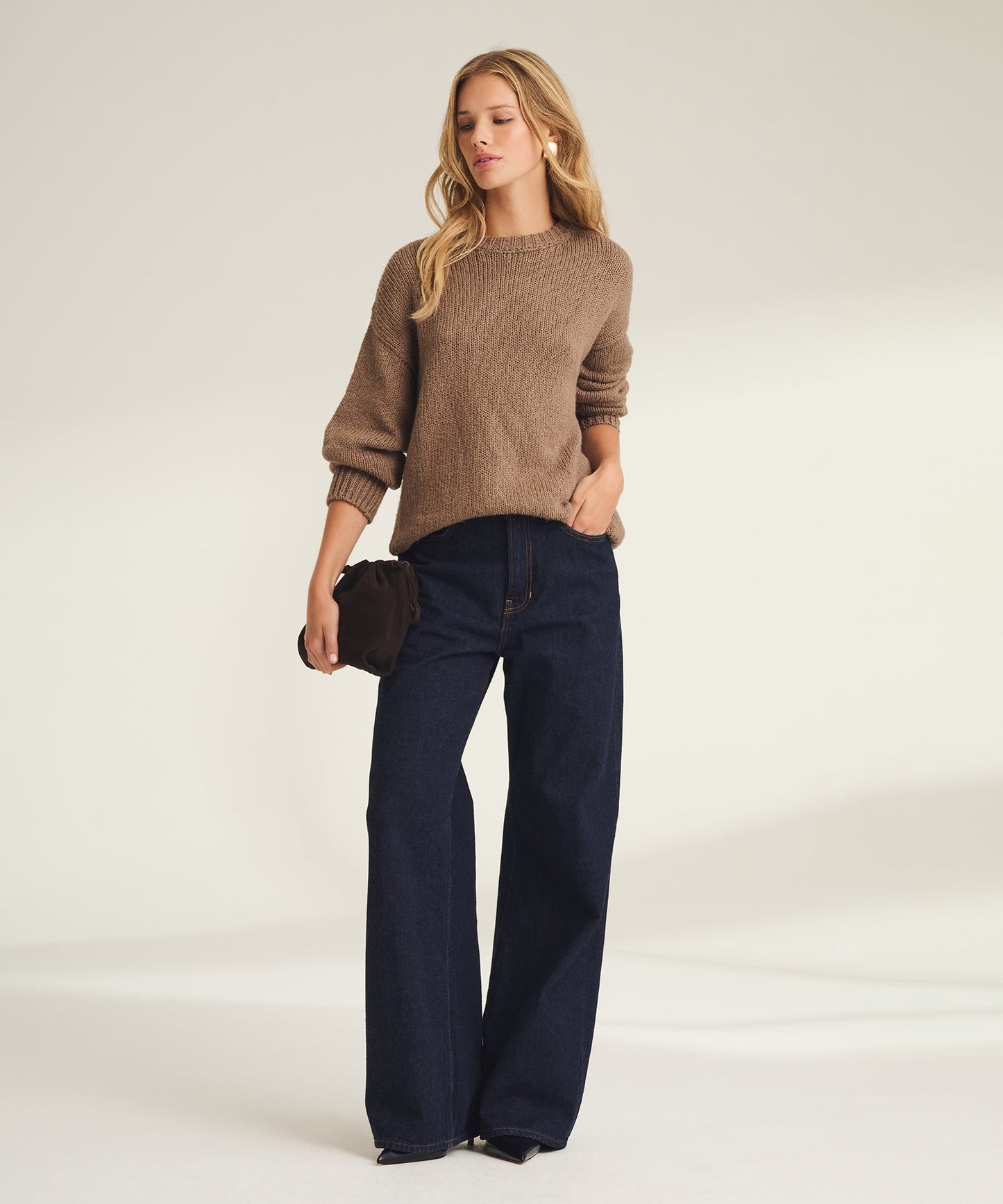 Chunky Cotton Crewneck Sweater