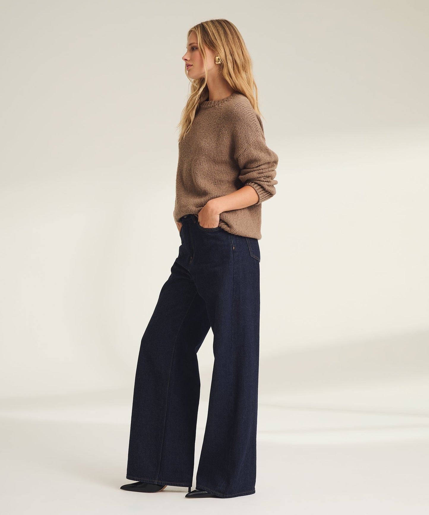 Chunky Cotton Crewneck Sweater