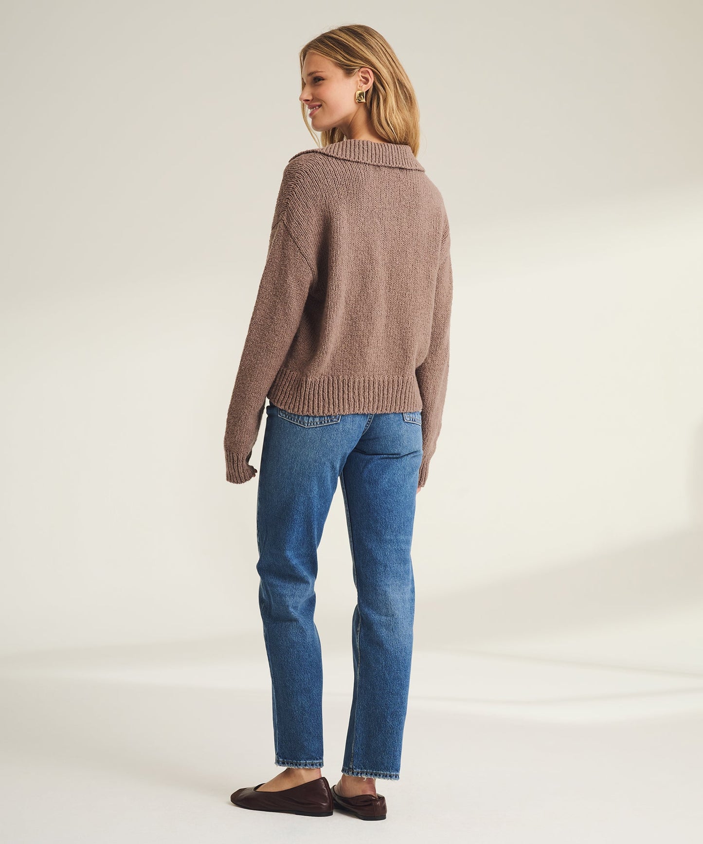 Chunky Cotton Polo Sweater