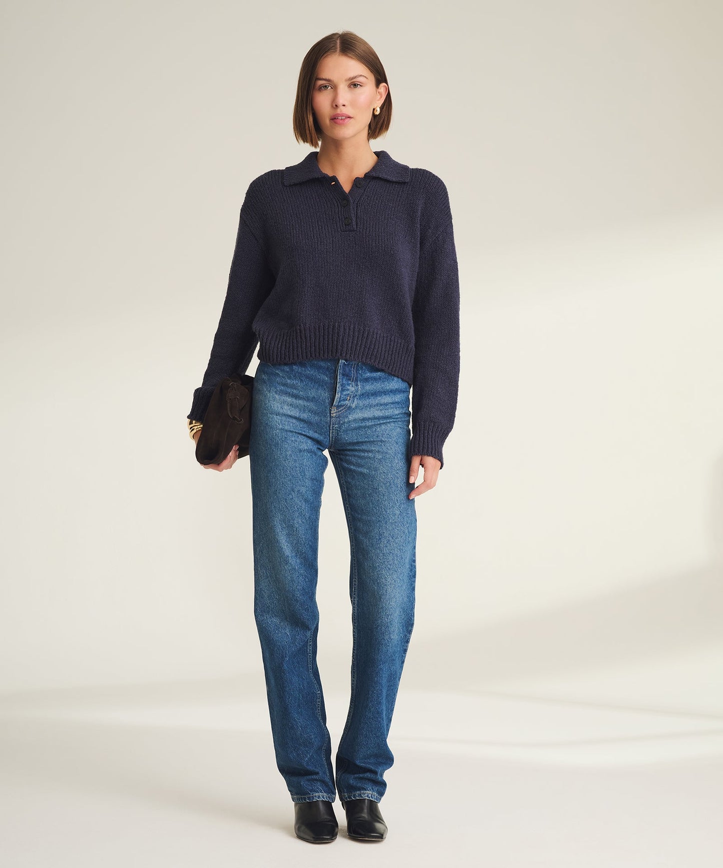 Chunky Cotton Polo Sweater