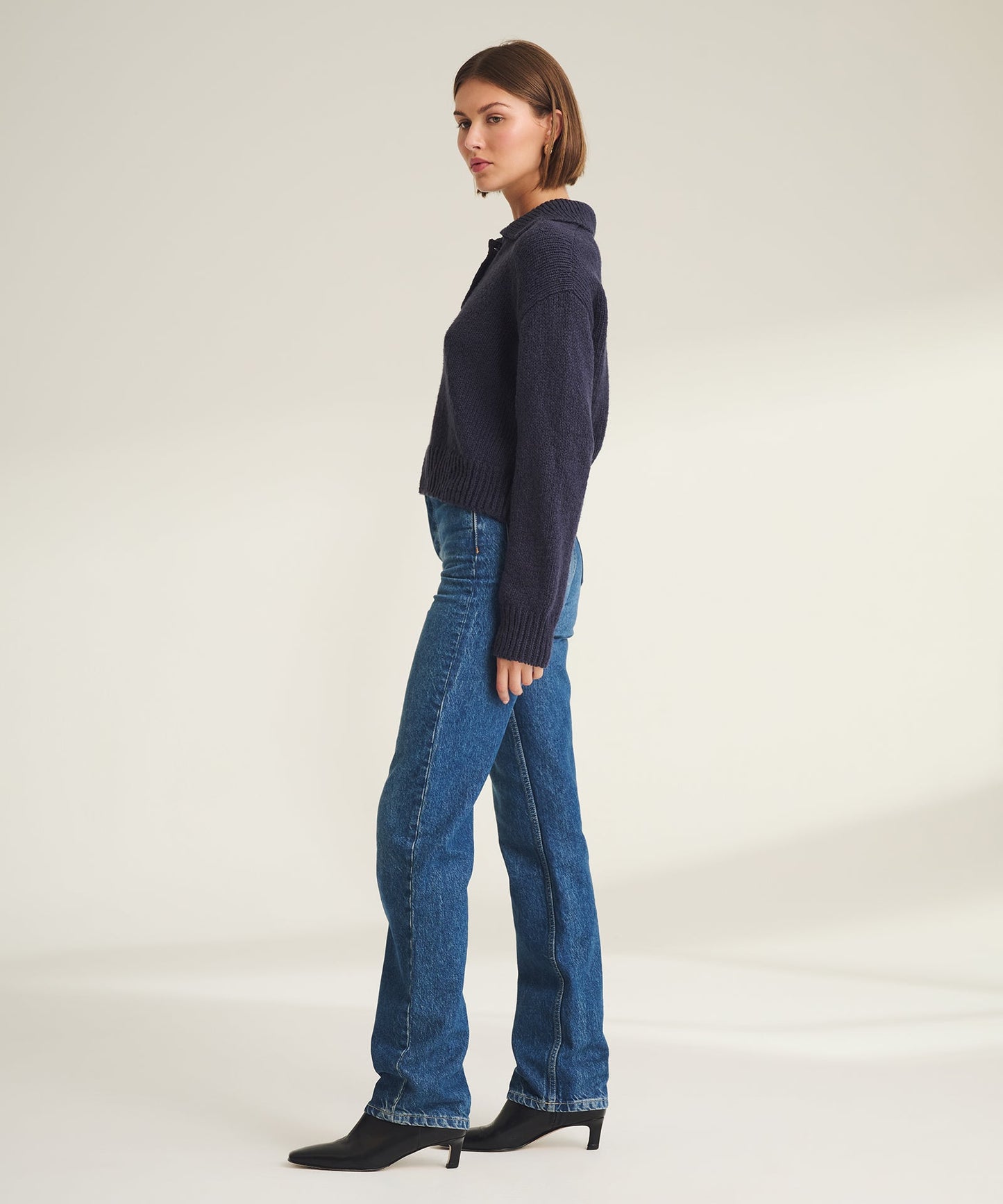 Chunky Cotton Polo Sweater