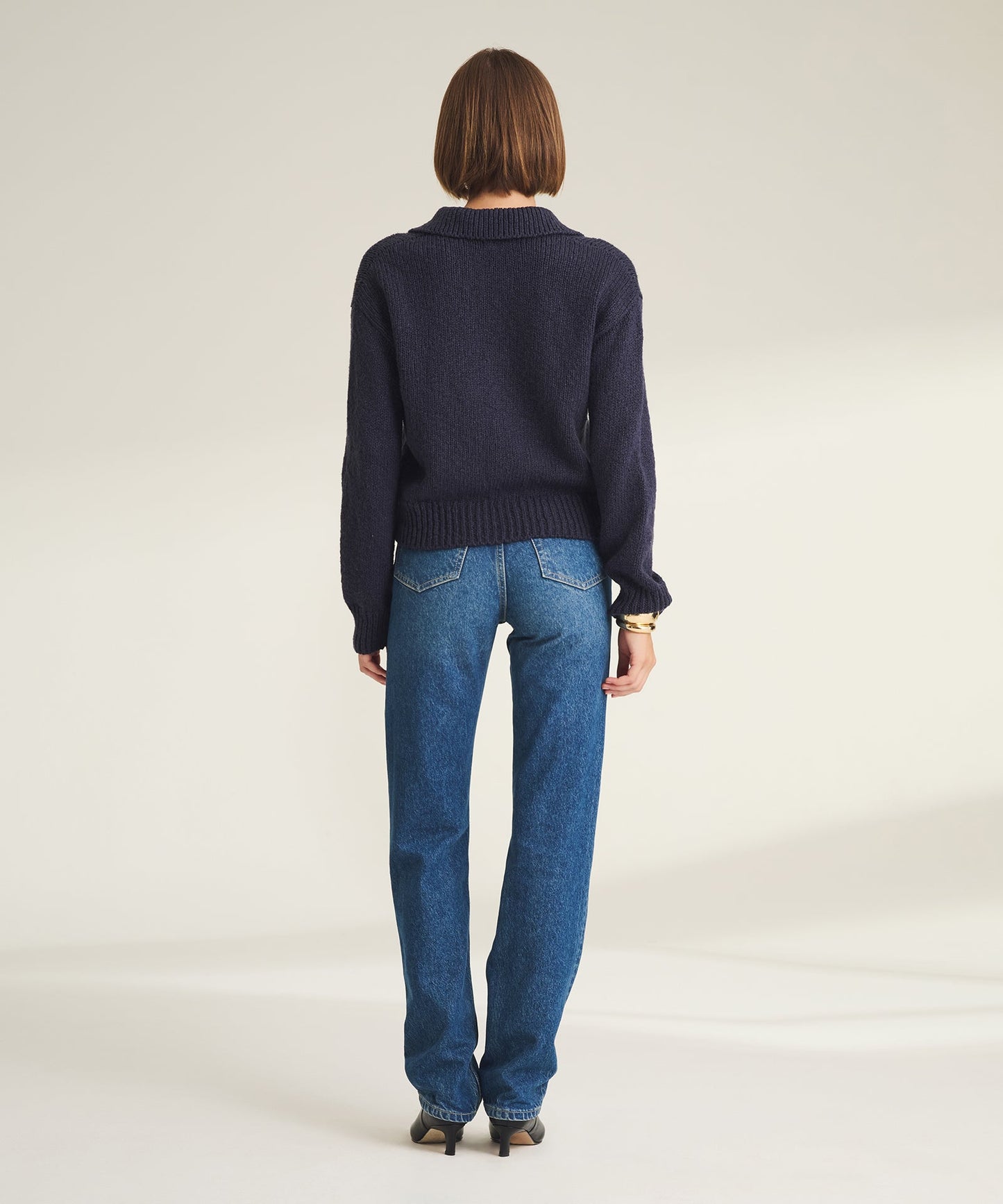 Chunky Cotton Polo Sweater